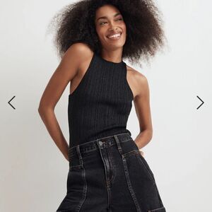 Madewell The Signature Shimmer Knit Cutaway Sweater Tank